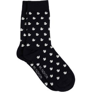 WE Fashion sokken met all over print zwart/wit