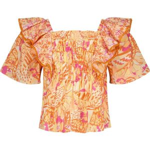 Vingino top Lorance met all over print oranje/roze/geel