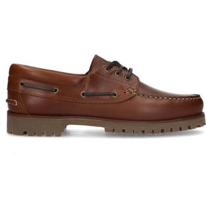 Manfield Leren Bootschoenen Cognac