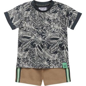 Dirkje T-shirt + korte broek donkerblauw/zand