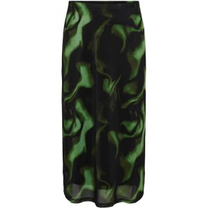 ONLY CARMAKOMA rok met all over print zwart/groen