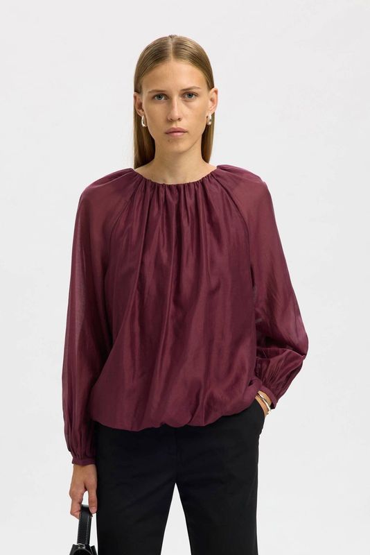 Blouse - Half Doorschijnend - Lange Mouwen