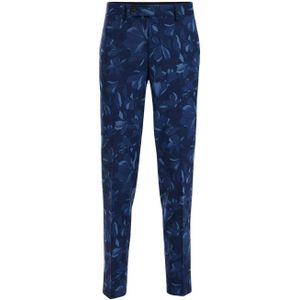 WE Fashion slim fit pantalon met all over print new kobalt