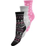 ONLY - ONLCHRISTMAS - Huissokken - Zwart/Roze - Set van 3