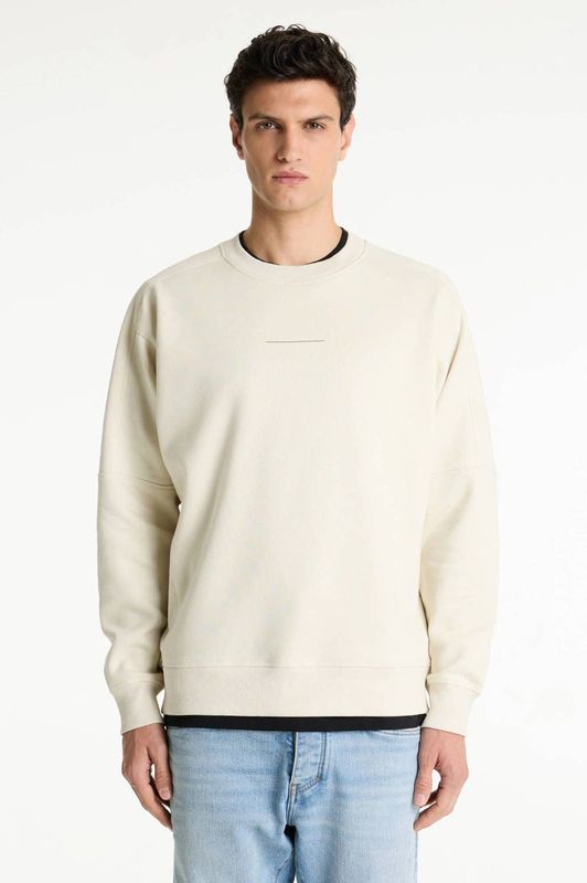 Ido - Sweater - Beige - Loose Fit - 3D-artwork Rubberized Backprint