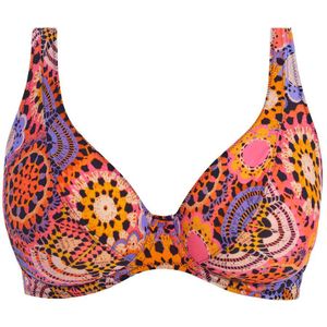 Freya niet-voorgevormde beugel bikinitop Santiago Nights roze/oranje/paars