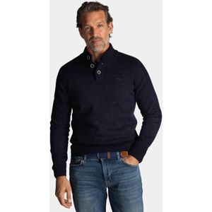 NZA - Katoenen Half Button Trui - Blauw