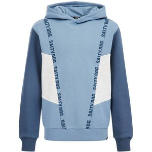 WE Fashion trui met tekst donkerblauw/lichtblauw/wit