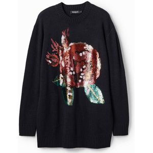 Desigual sweater met wol zwart