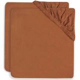 Jollein jersey jersey wieg hoeslaken 40/50 x 80/90 cm Caramel - set van 2