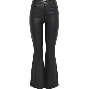 ONLY - ONLALIDA - Coated High Waist Flared Broek - Zwart