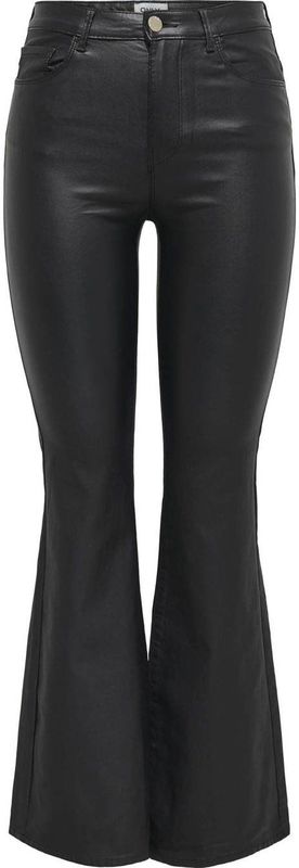 ONLY - ONLALIDA - Coated High Waist Flared Broek - Zwart