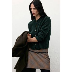 MANGO - Eliote - Gebreid Vest - Donkergroen