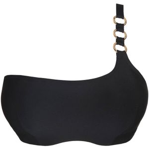 PrimaDonna niet-voorgevormde one shoulder bikinitop Damietta zwart