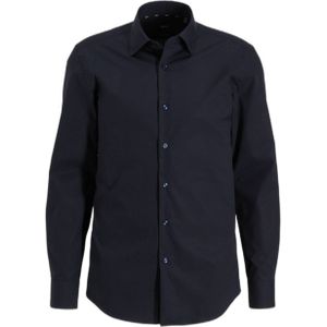 BOSS slim fit overhemd H-HANK dark blue
