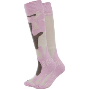 Icepeak skisokken Itasca - set van 2 roze/grijs/zwart