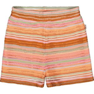 Garcia gestreepte loose fit casual short van polyester oranje/roze/bruin