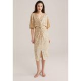 WE Fashion midi jurk met pailletten goud