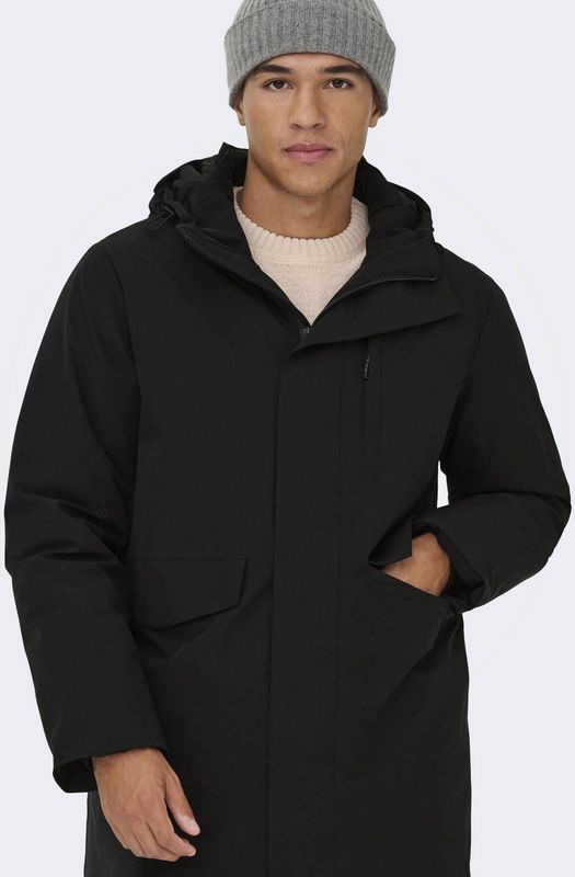 Only & Sons - Parka - Heren - Met Capuchon - Zwart