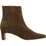 Manfield - Taupe Suède - Enkellaarsjes - 5 cm Hak
