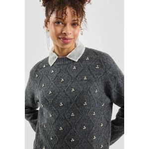 QS trui antraciet met glitter