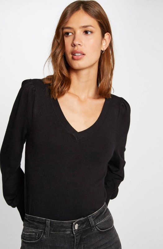 MORGAN - Trui - Zwart - Fijn Tricot - V-hals