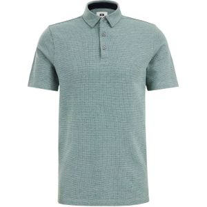 WE Fashion gemêleerde slim fit polo marble green