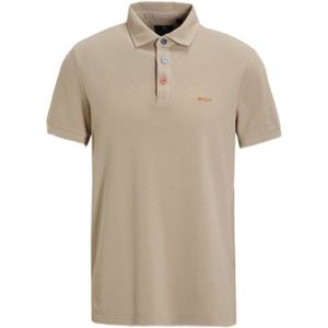 New Zealand Auckland regular fit polo Tukituki met logo shimmering sand