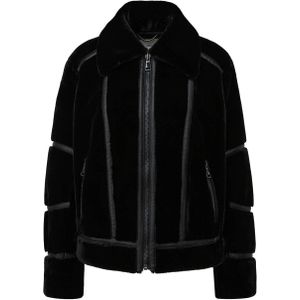 s.Oliver BLACK LABEL imitatiebont jas winter zwart