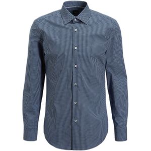 BOSS slim fit overhemd met all over print donkerblauw