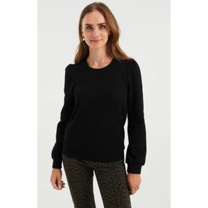 WE Fashion sweater met textuur zwart