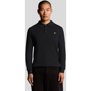 Lyle & Scott trui met wol fijn gebreid donkerblauw
