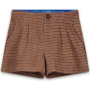 Street called Madison straight fit casual short CLYDE met wol en pied-de-poule bruin