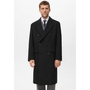 Mango Man manteljas met wol zwart