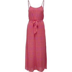 ONLY maxi jurk ONLSTAR met all over print met open rug roze/paars