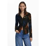 Desigual - Blouse - Blauw Groen Rood - Dierenprint - Lange Mouw