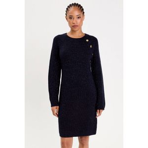 Cache Cache jurk met col met glitter donkerblauw