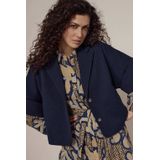 Tramontana - Short-Sleeve Jacket Paspel Collar - Donkerblauw - Damesjas