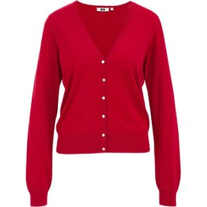 WE Fashion fijngebreid vest rood