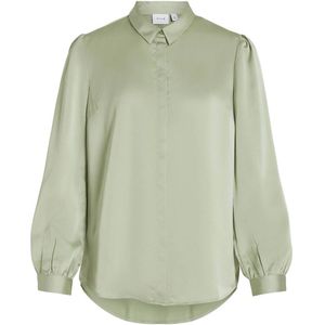 VILA blouse VIELLETTE van polyester lichtgroen