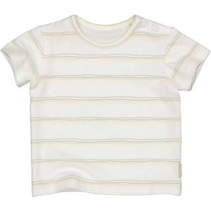 Quapi baby gestreept T-shirt QSEBASNB wit/geel/beige