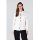 JANSEN Amsterdam - Blouse - Ecru - Lange Mouwen - Knoopsluiting