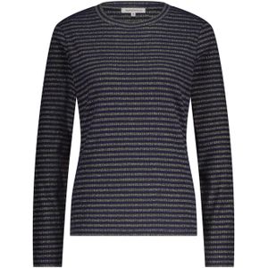 Tramontana - Striped Lurex Top - Donkerblauw