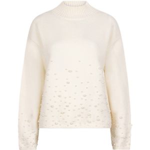 Esqualo gebreide trui ecru met parels