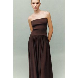 Mango A-lijn jurk donkerbruin