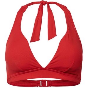 ESPRIT Women Beach voorgevormde halter bikinitop met ribstructuur rood