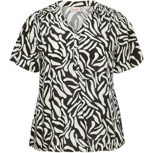 Simple Wish blouse met all over print zwart/wit