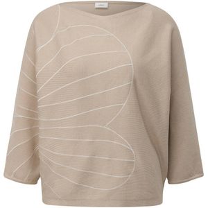 s.Oliver BLACK LABEL fijngebreide trui met all over print beige