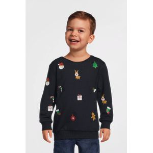 NAME IT MINI kerstsweater donkerblauw