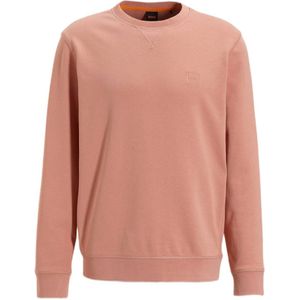 BOSS sweater Westart met logo open pink